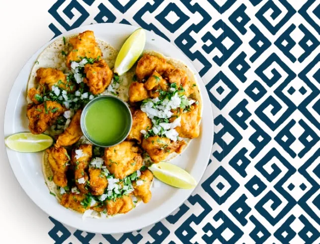 Chicken tacos with salsa verde at Taqueria El Tapatio
